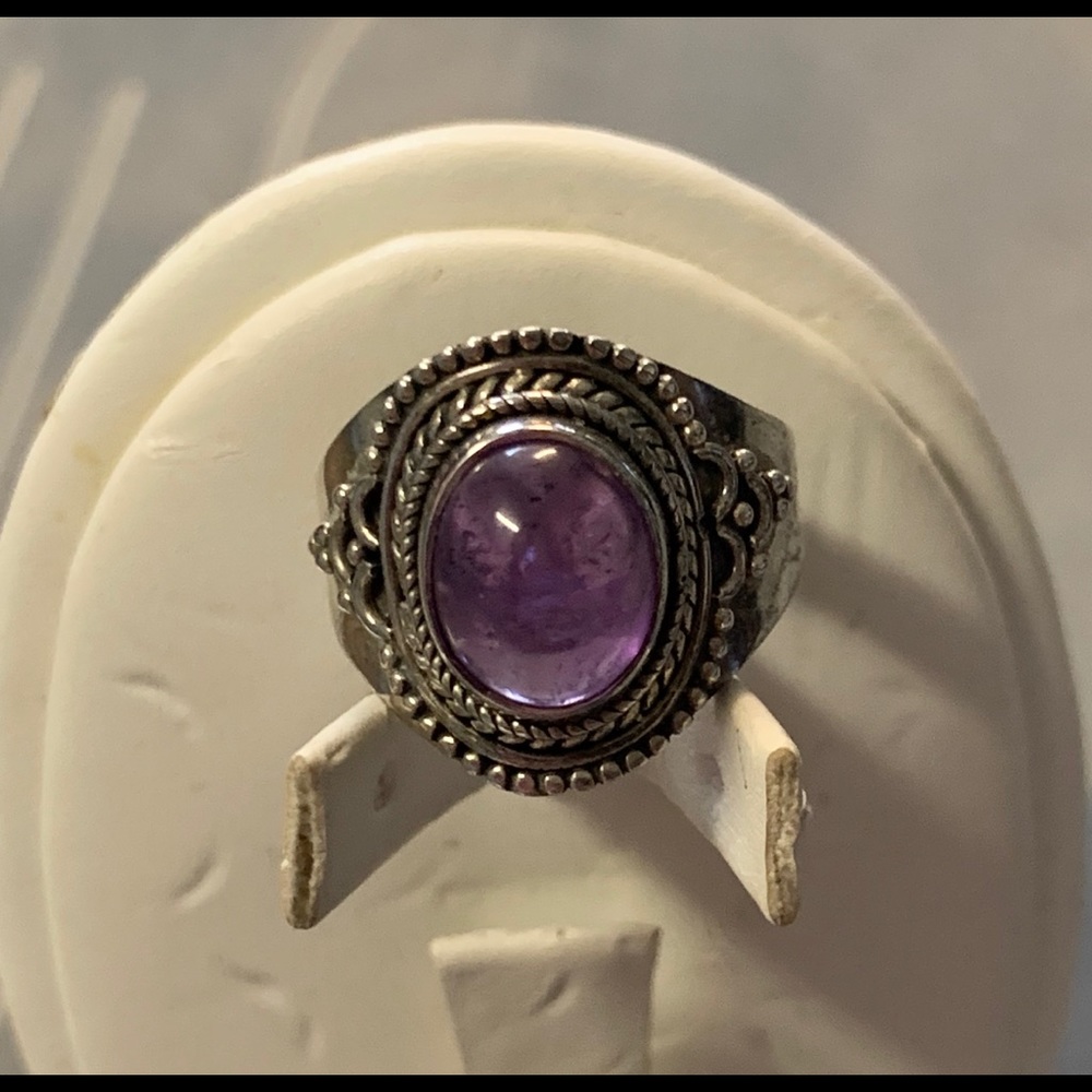 .925 SS Genuine Amethyst Ring
